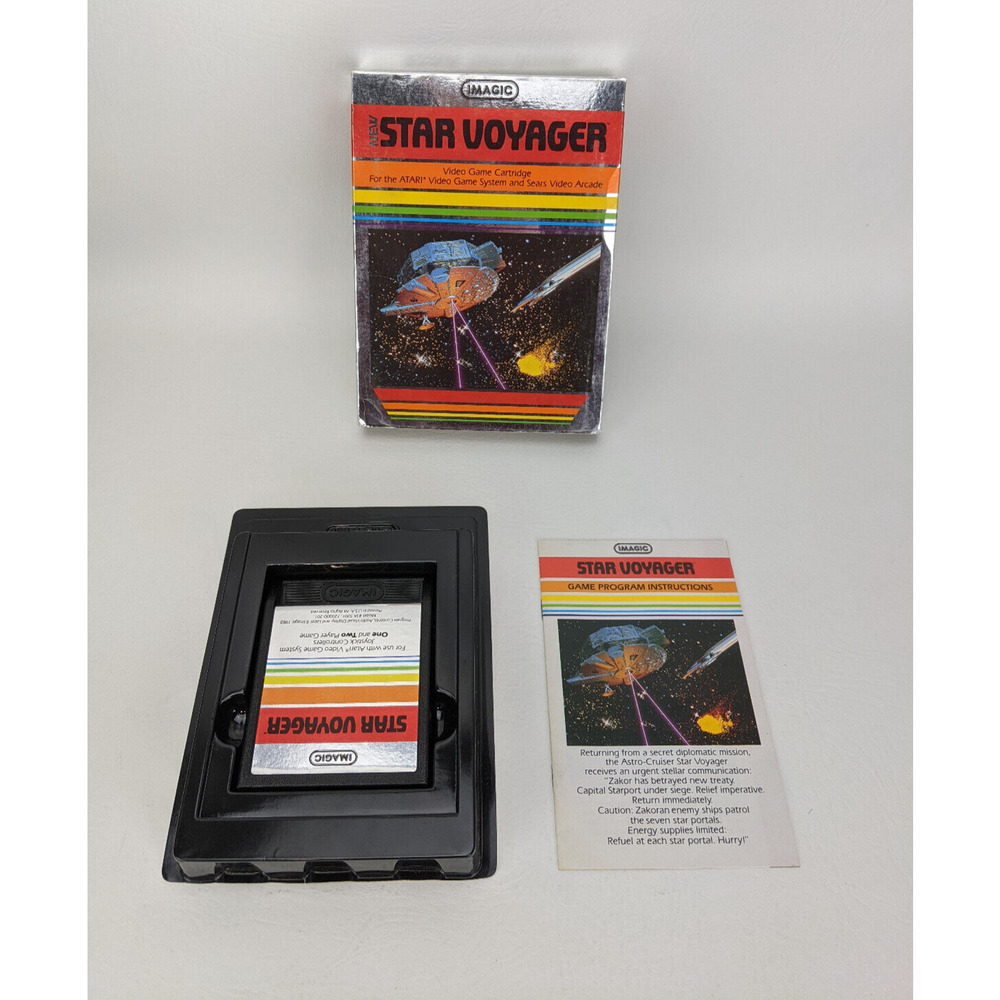 Vintage Atari 2600 Star Voyager In Box With Cartridge & Manuals TESTED WORKS